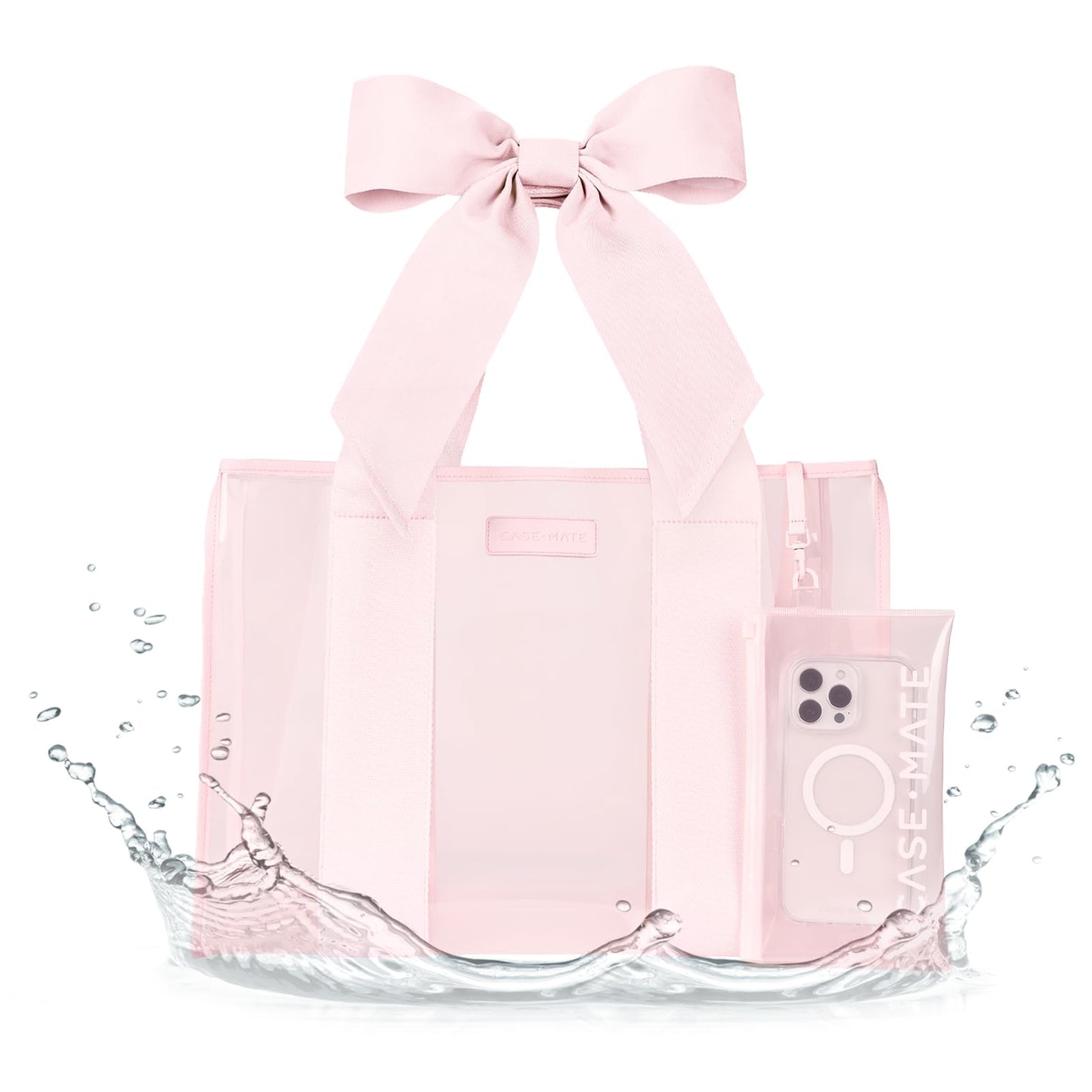 Case-Mate Pink Bow Jelly Tote | Waterproof Foldable Women's Bag