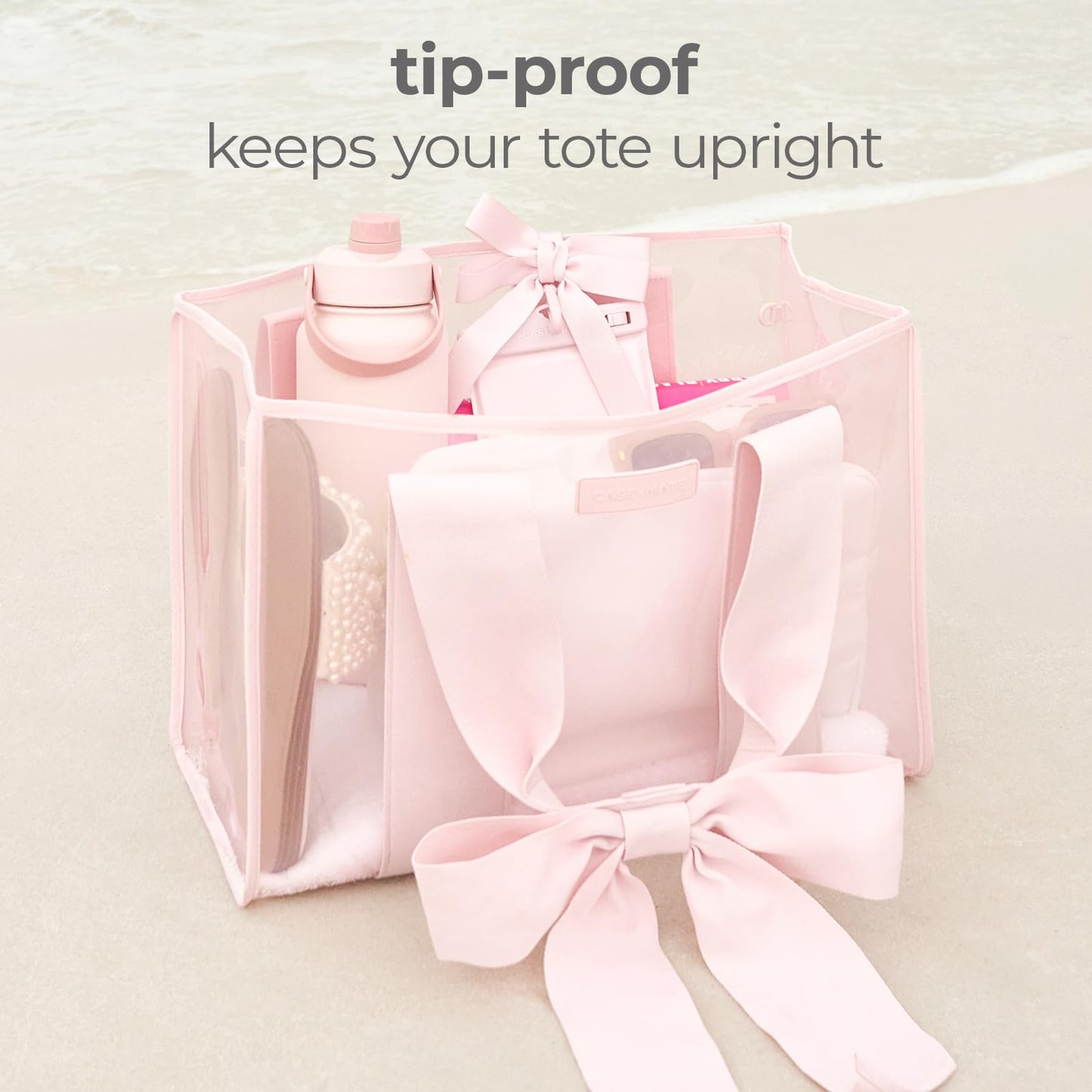 Case-Mate Pink Bow Jelly Tote | Waterproof Foldable Women's Bag
