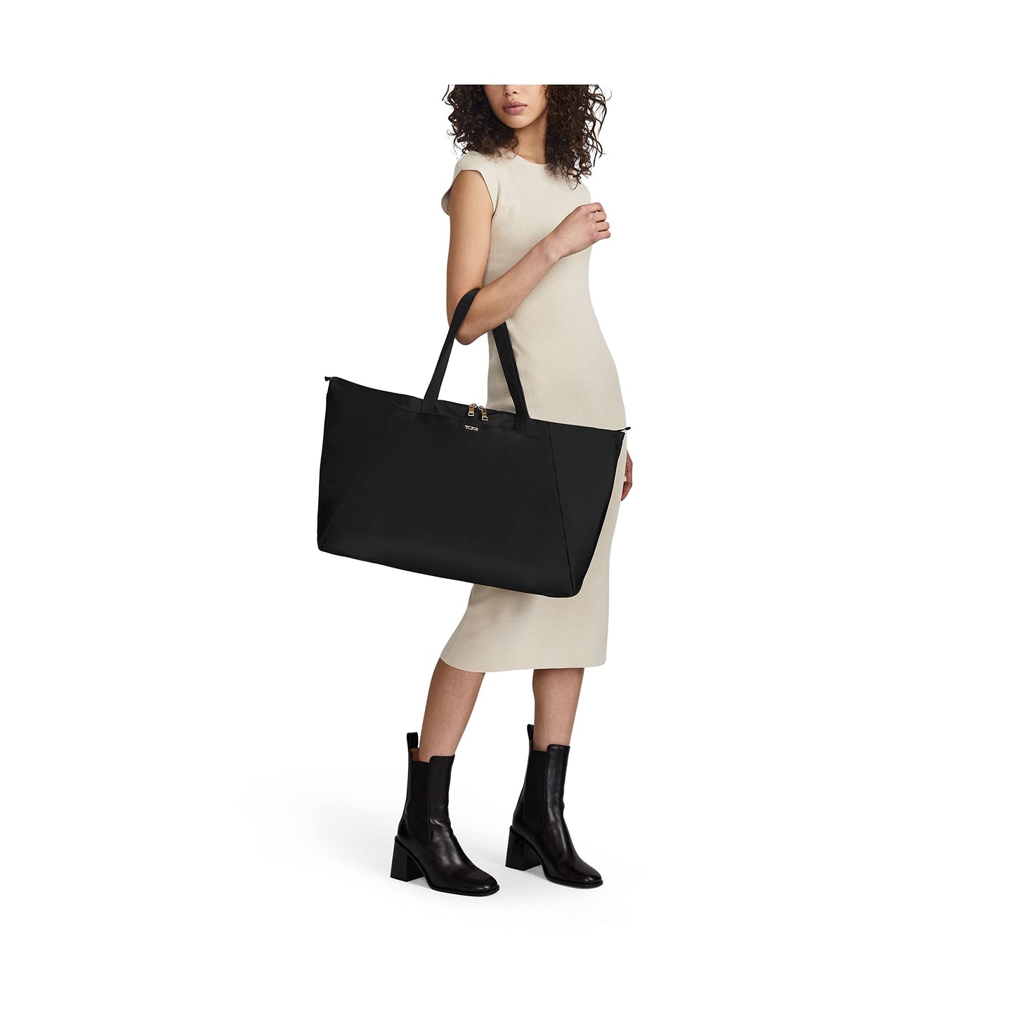 TUMI Just In Case Foldable Packable Travel Tote – Black/Gold