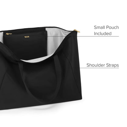 TUMI Just In Case Foldable Packable Travel Tote – Black/Gold