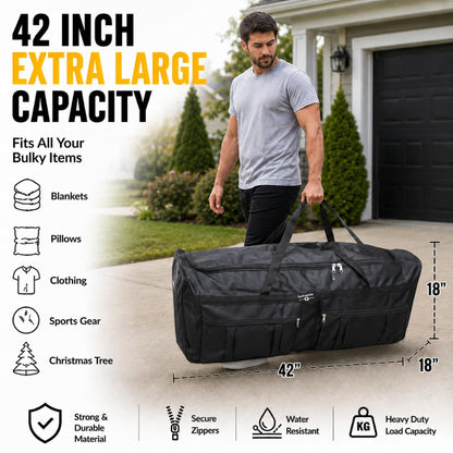 Gothamite 42-Inch Rolling Duffel Bag with Wheels – XL, Black