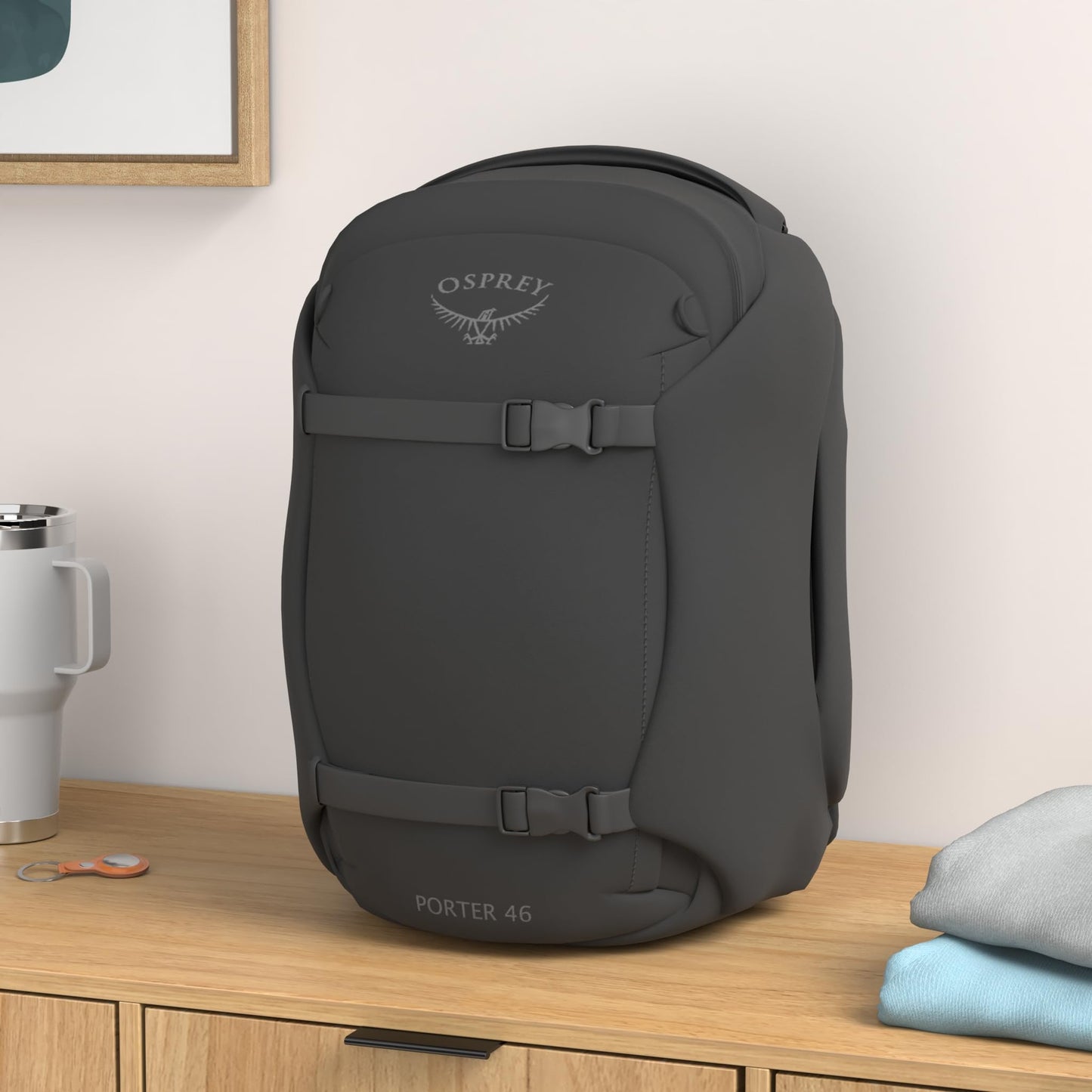 Osprey Porter 46L Travel Backpack – Carry-On Compatible, Black