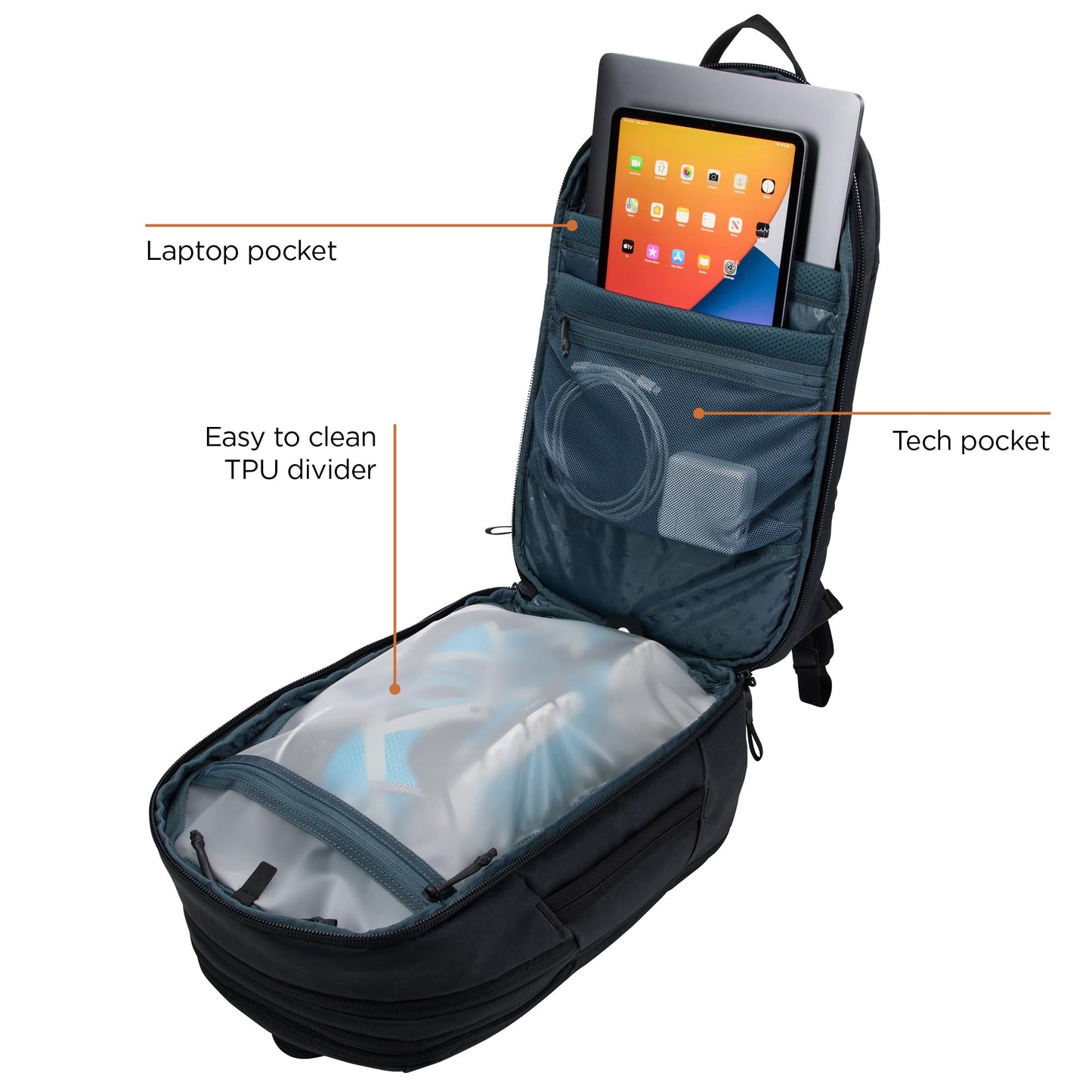 Thule Aion 28L–32L Expandable Travel Backpack – Black