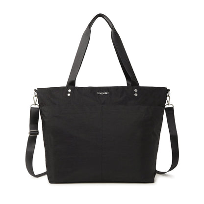 Baggallini Large Carryall Nylon Tote – Lightweight Travel Bag, Black
