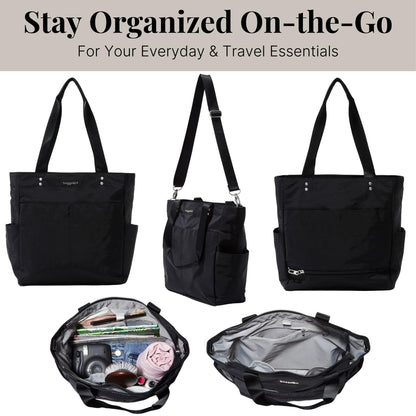 Baggallini Carryall Daily Tote | Lightweight Nylon Travel Bag