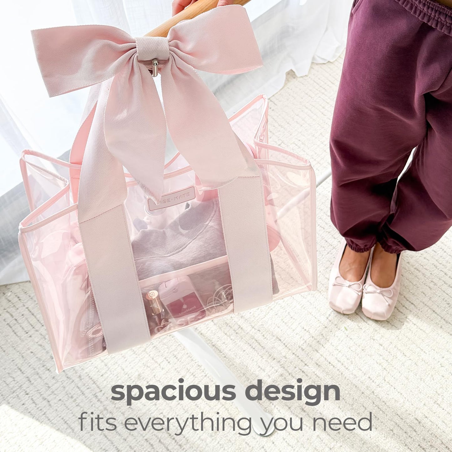 Case-Mate Pink Bow Jelly Tote | Waterproof Foldable Women's Bag