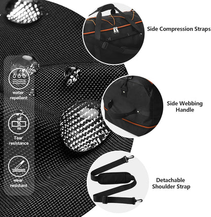 XWFB 110L/140L Expandable Rolling Duffel Bag – Black/Orange