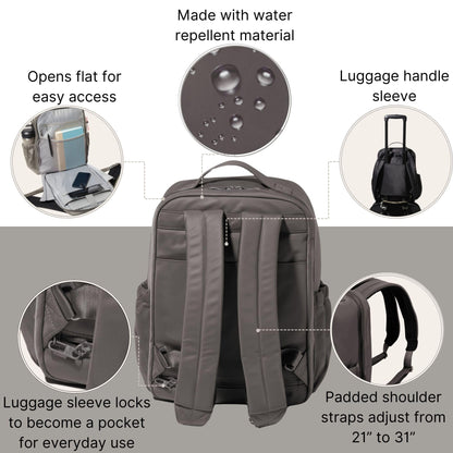 Baggallini Tribeca Expandable Laptop Backpack | RFID Travel Bag