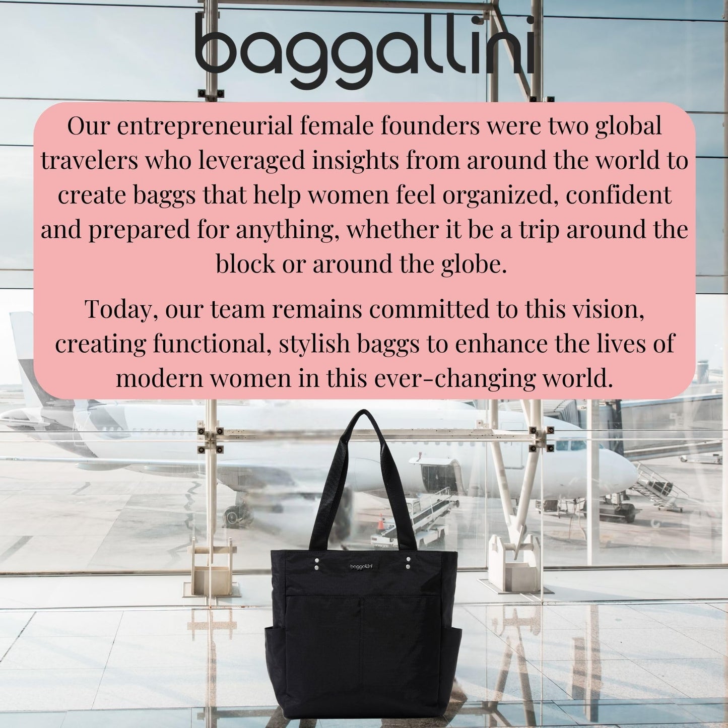Baggallini Carryall Daily Tote | Lightweight Nylon Travel Bag