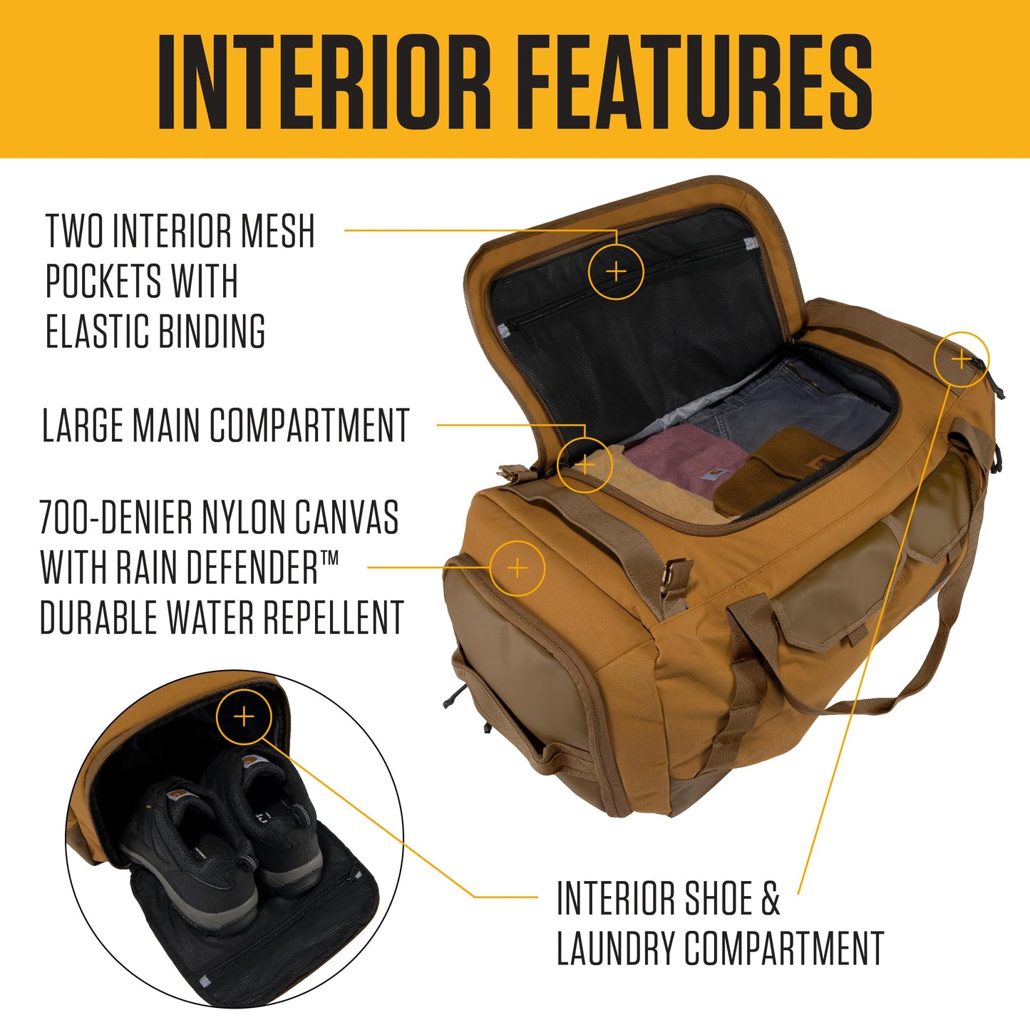 Carhartt Heavy-Haul 75L Nylon Duffel Bag | Carhartt Brown