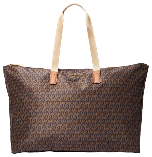 Michael Kors Jet Set Large Packable Nylon Tote – Brown/Acorn