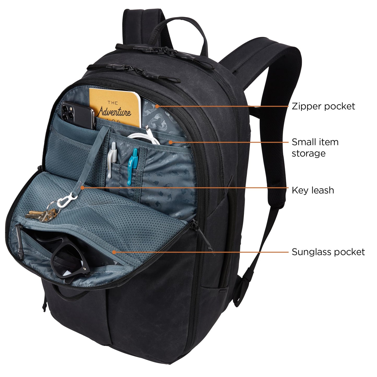 Thule Aion 28L–32L Expandable Travel Backpack – Black