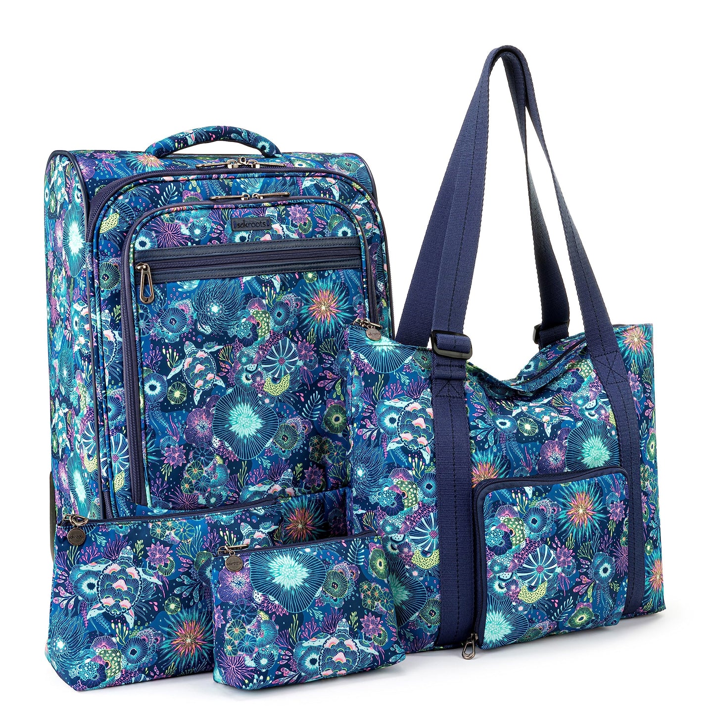 Sakroots 4-Piece Travel Bundle Set – Royal Blue Seascape